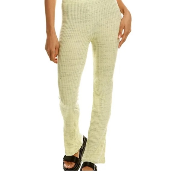 NWT MONROW
Marled ribbed cotton-blend flared pants in Light green - Picture 1 of 14